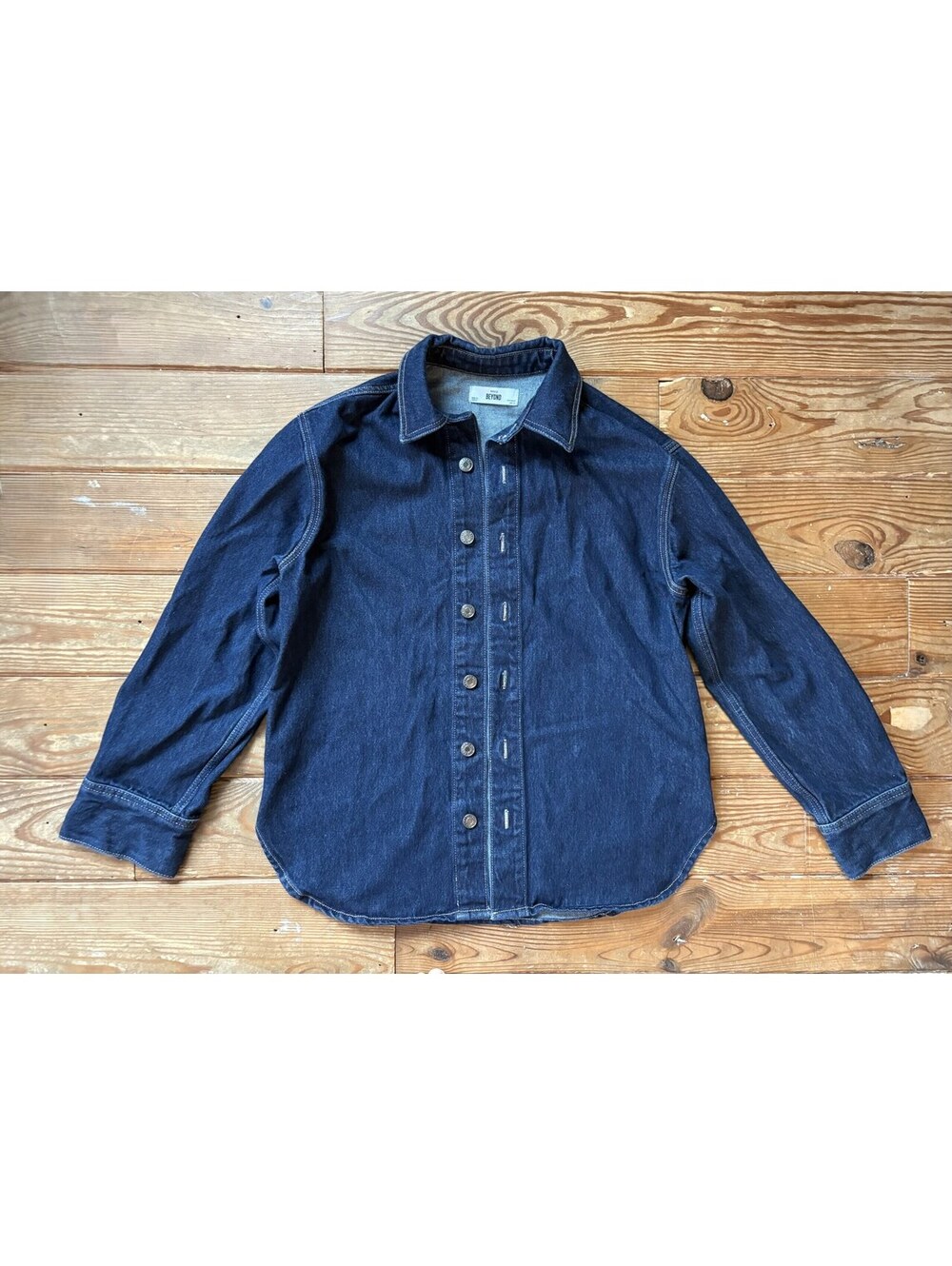 Mango Man Men's Dark Wash Denim Shirt 100% Cotton Navy Size M